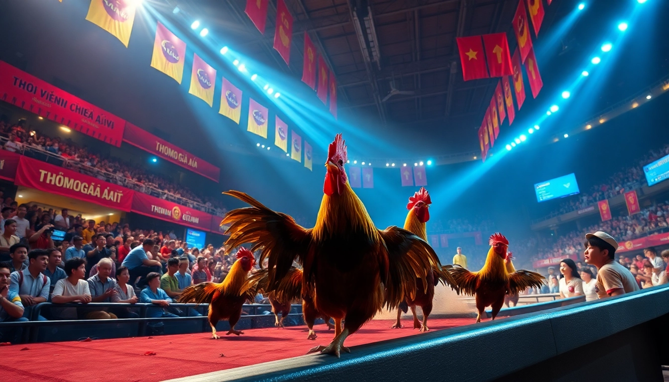 Engaging scene of cockfight at sv368win.live showcasing the excitement and festive atmosphere of Thomo gà đá.