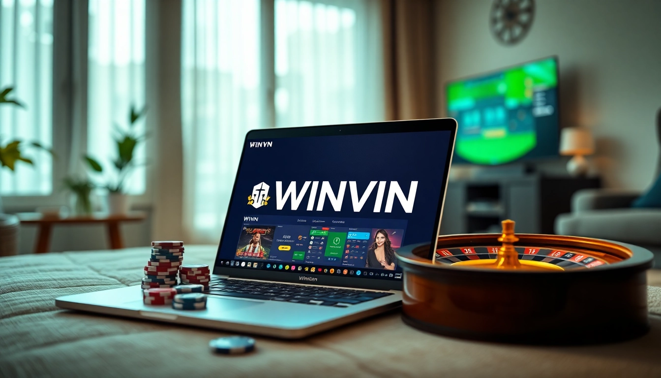 Experience thrilling online gaming at winvn88.live with a user-friendly interface showcasing various gambling options and vibrant visuals.
