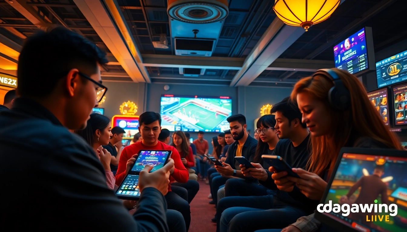 Diverse players enjoying online betting experiences at dagawin.live with vibrant graphics and engaging gameplay.
